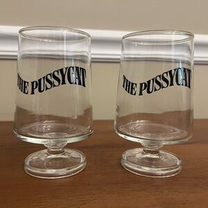 Pair of Vintage “The Pussycat” Footed Cocktail Glasses